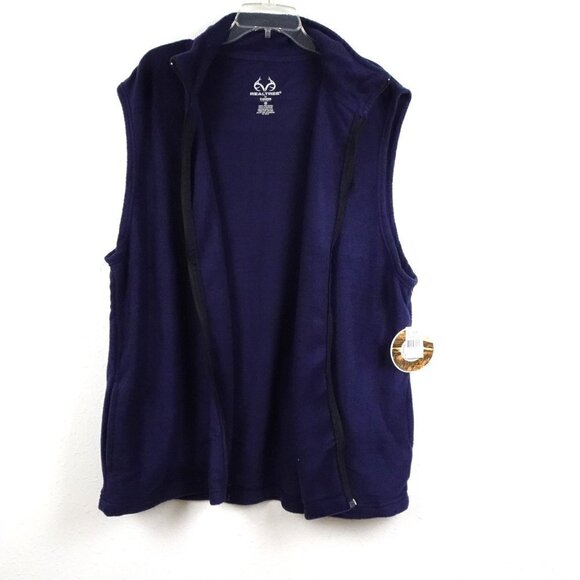 Realtree Fleece Vest Men’s Size 2XL Blue Full Zip Logo Winter Hunting - Picture 4 of 7